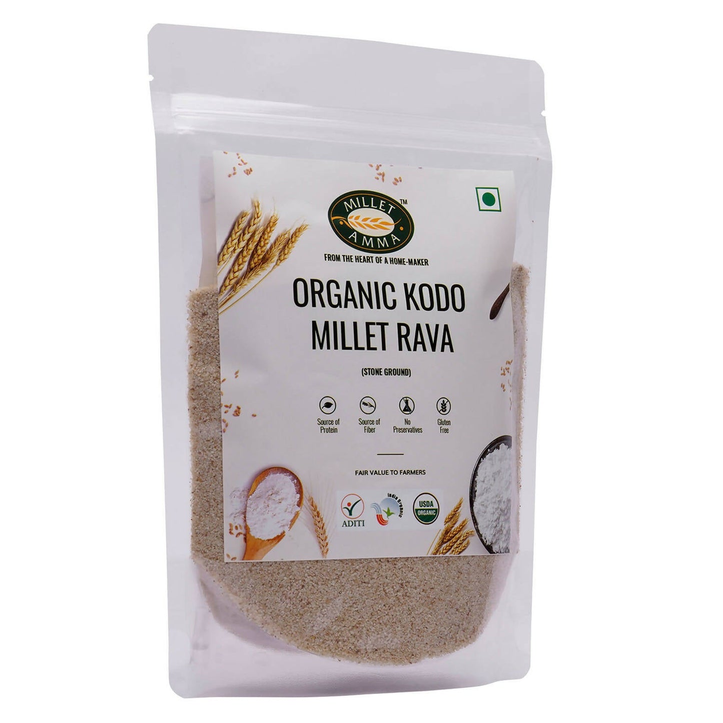 Millet Amma Organic Kodo Millet Rava - Swadesiicart