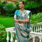Vishnu Weaves Women's Rama Paithani Silk Zari Woven Saree with Unstitched Blouse - Swadesiicart