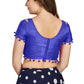 Aastha Fashion Women's Blue Art Silk Pom Pom Lace Readymade Blouse