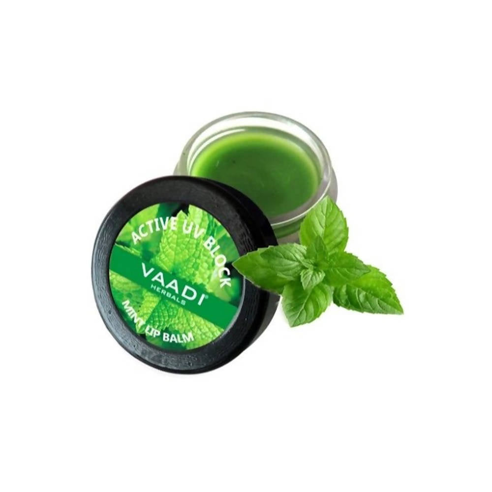 Vaadi Herbals Mint Lip Balm Active UV Block - Swadesiicart