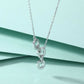 Cauer Elegant 14K White Gold Plated Moissanite Pendant Necklace | Swadesiicart