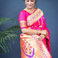 Jyoti Fashion Women's Pink Paithani Silk Zari Woven Saree with Blouse | Swadesiicart