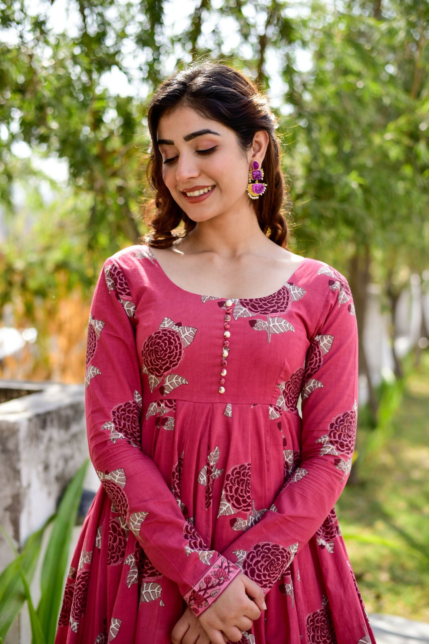 Jyoti Fashion Women's Rani Pink Cotton Silk Heavy Digital Printed Kurta Plazo Set | Swadesiicart