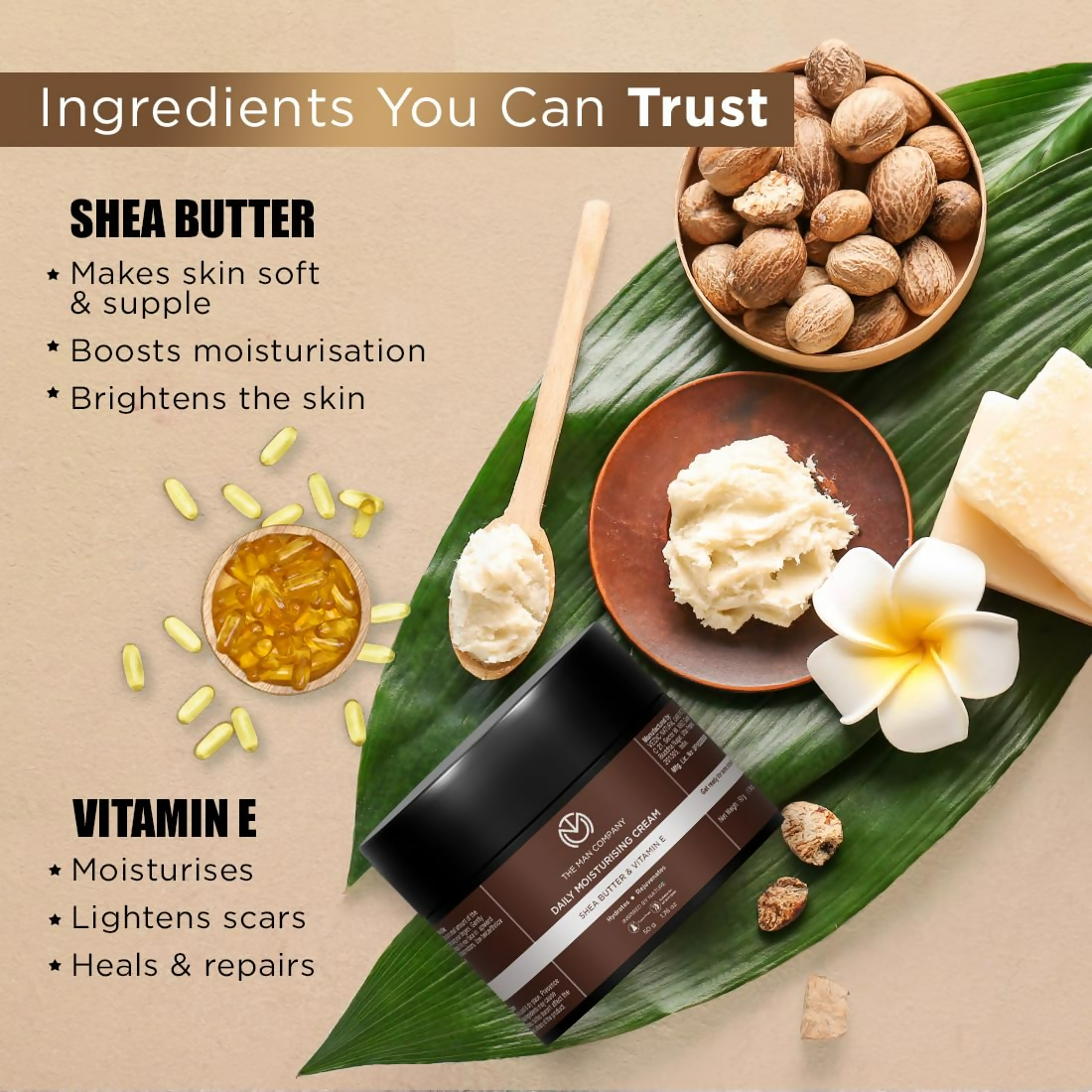 The Man Company Non-Sticky Daily Moisturizing Cream For Dry Skin - Swadesiicart