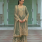 Anaita Mehndi Heavy Chinon Readymade Palazzo Suit with Heavy Embroidery Work