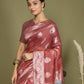 Shree Shyam Fashion Linen Cotton Rust Saree
