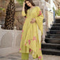 The52 Lemons Women's Beautiful Chanderi Fabric Printed Work Straight Kurta Pant and Dupatta Set - Swadesiicart
