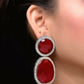 Red Smart Dangler Earrings With Rhino Stone Border| Earring For Women And Girls By House of Ree - Swadesiicart
