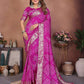 Aastha Fashion Magenta Pure Dola Silk Handmade Original Bandhej Saree