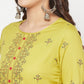 Aniyah Rayon Digital Screen Print Parrot Green Straight Kurta - Swadesiicart