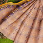 Exclusive Collection 100% Pure Cotton Light Biege Tant Saree With Hand Weaving Work - Swadesiicart
