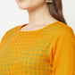 Aniyah Cotton Block Print Mustard Color Straight Kurta - Swadesiicart
