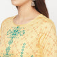 Aniyah Rayon Digital Screen Print Golden Beige Straight Kurta - Swadesiicart
