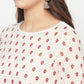 Aniyah Rayon Digital Screen Print White And Red Straight Kurta - Swadesiicart