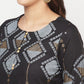 Aniyah Rayon Screen Print Black Straight Kurta - Swadesiicart