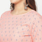 Aniyah Rayon Digital Screen Print Peach Color Straight Kurta - Swadesiicart
