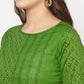 Aniyah Green Cotton Block print straight kurta - Swadesiicart