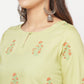 Aniyah Rayon Screen Print Pista Green Straight Kurta - Swadesiicart