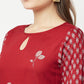 Aniyah Rayon Digital Screen Print Maroon Straight Kurta - Swadesiicart