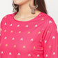 Aniyah Rayon Screen Print Fuchsia Straight Kurta - Swadesiicart