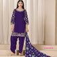 Anaita Purple Premium Embroidered Roman Silk Salwar Suit