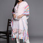 Ahalyaa Printed Plus Size Flared Sleeves Sequined Crepe Kaftan Kurta | Swadesiicart