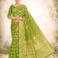 Vardha Kelly Green Woven Banarasi Saree | Swadesiicart