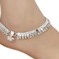 AanyaCentric Silver Plated White Metal Payal Indian Traditional Ethnic Fashion Imitation Jewellery Foot Chain | Swadesiicart