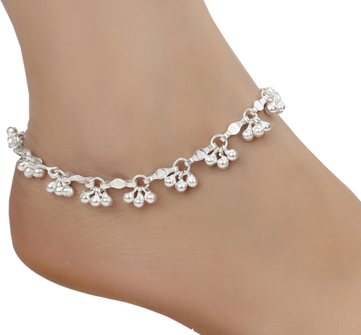 AanyaCentric Silver Plated Alloy Payal Indian Traditional Ethnic Fashion Imitation Jewellery Foot Chain | Swadesiicart
