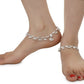AanyaCentric Silver Plated Alloy Payal Indian Traditional Ethnic Fashion Imitation Jewellery Foot Chain | Swadesiicart