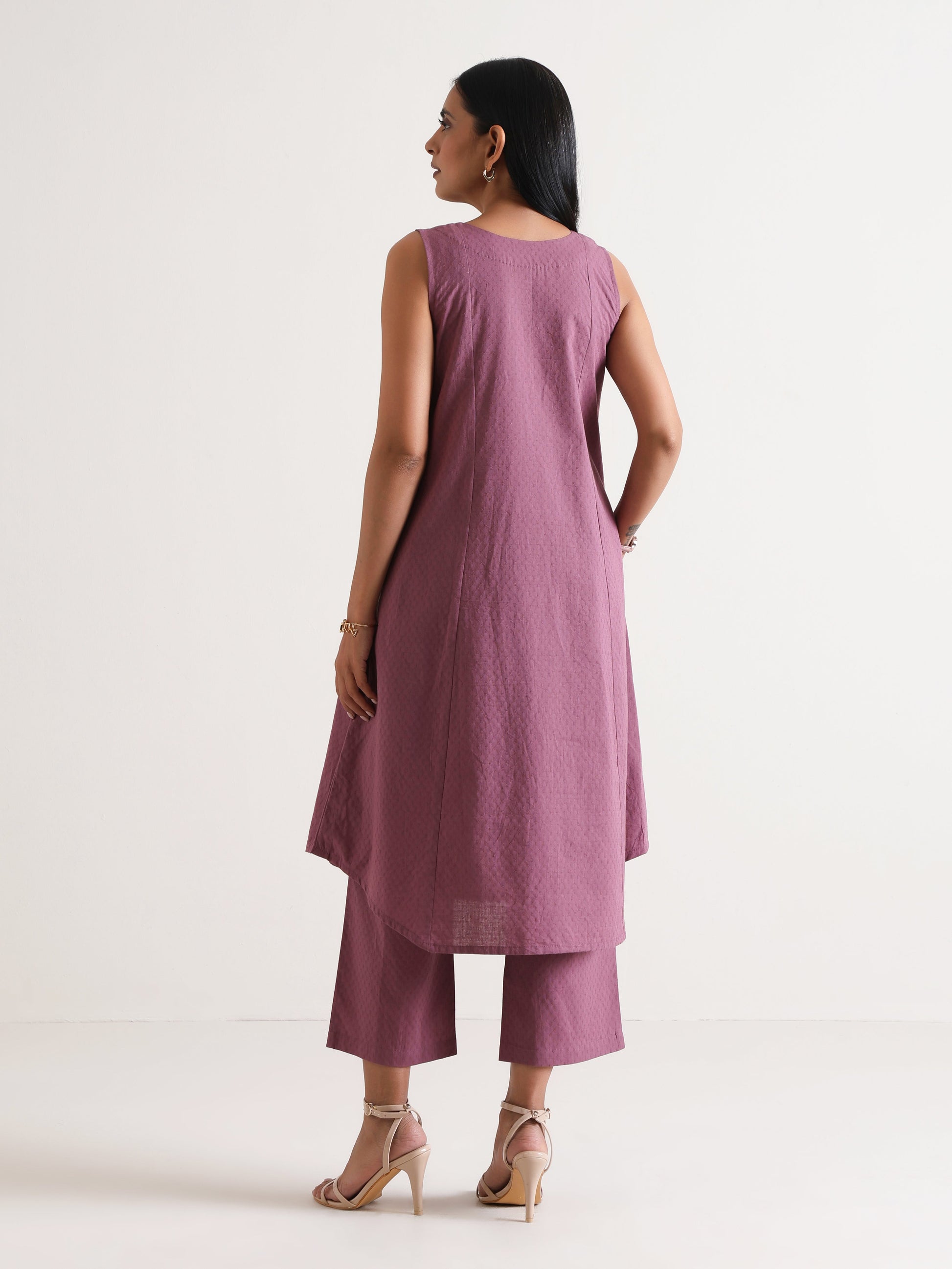 trueBrowns Orchid Panelled Co-ord Set - Swadesiicart