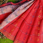 Exclusive Collection 100% Pure Cotton Red Tant Saree With Hand Weaving Work - Swadesiicart