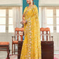 Tikhi Imli Yellow Ethnic Motifs Beads and Stones Embroidered Saree | Swadesiicart