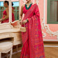 Monjolika Fashion Pink Banarasi Silk Traditional Saree with Meenakari and Weaving Work | Swadesiicart