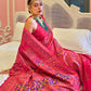 Monjolika Fashion Pink Banarasi Silk Traditional Saree with Meenakari and Weaving Work | Swadesiicart