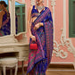 Monjolika Fashion Blue Banarasi Silk Traditional Saree with Meenakari and Weaving Work | Swadesiicart