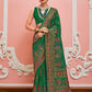 Monjolika Fashion Green Banarasi Silk Traditional Saree with Meenakari and Weaving Work | Swadesiicart