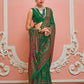 Monjolika Fashion Green Banarasi Silk Traditional Saree with Meenakari and Weaving Work | Swadesiicart