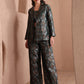 Monjolika Fashion Women's Green Banarasi Brocade Co-ord Set With Designer Blazer & Wide-Leg Pants - Swadesiicart