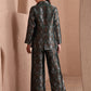 Monjolika Fashion Women's Green Banarasi Brocade Co-ord Set With Designer Blazer & Wide-Leg Pants - Swadesiicart
