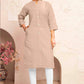 Monjolika Fashion Chiku Color Cotton Casual Kurti With Pocket - Swadesiicart