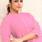 Monjolika Fashion Light Pink Color Cotton Casual Kurti With Pocket - Swadesiicart