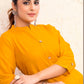 Monjolika Fashion Mustard Yellow Color Cotton Casual Kurti With Pocket - Swadesiicart