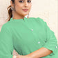 Monjolika Fashion Sea Green Color Cotton Casual Kurti With Pocket - Swadesiicart