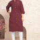 Monjolika Fashion Brown Color Cotton Casual Kurti With Pocket - Swadesiicart