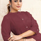 Monjolika Fashion Brown Color Cotton Casual Kurti With Pocket - Swadesiicart