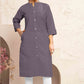Monjolika Fashion Grey Color Cotton Casual Kurti With Pocket - Swadesiicart