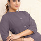 Monjolika Fashion Grey Color Cotton Casual Kurti With Pocket - Swadesiicart