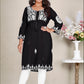Monjolika Fashion Black Colour Embroidered Georgette Casual Kurti - Swadesiicart