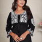 Monjolika Fashion Black Colour Embroidered Georgette Casual Kurti - Swadesiicart